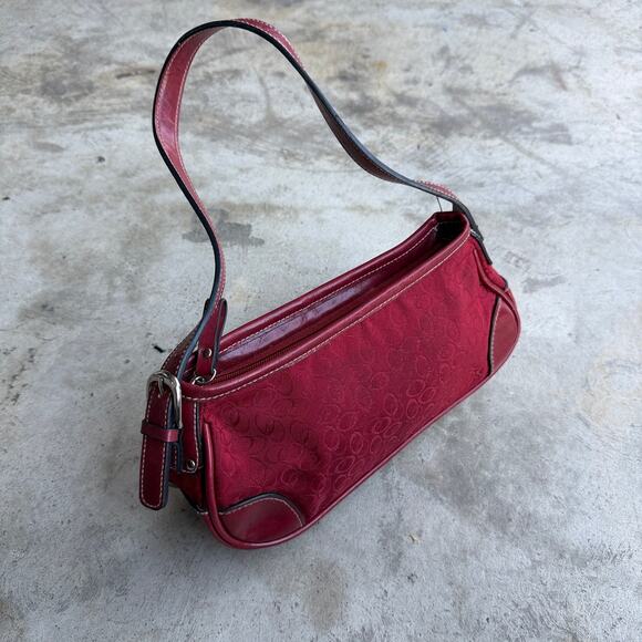other Handbags - Vintage Y2K Red Monogram Mini Shoulder Bag Baguette Purse